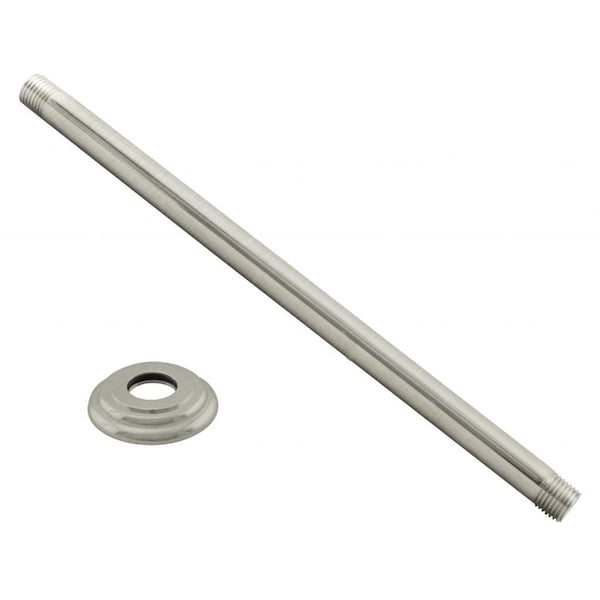 Westbrass 1/2" IPS x 19" Ceiling Mounted Shower Arm W/ Flange in Satin Nickel D3619A-07 - main